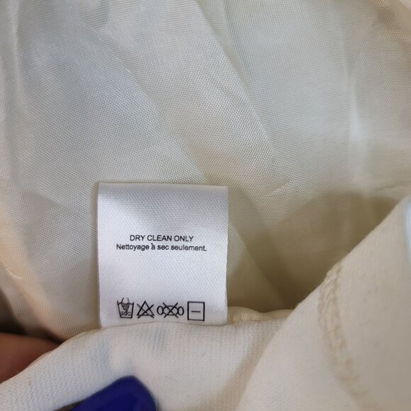 Robert Kitchen Quilted Puffer Jacket Medium Textured Cotton Button Cream - Picture 10 of 14